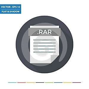 RAR compression document file format flat icon