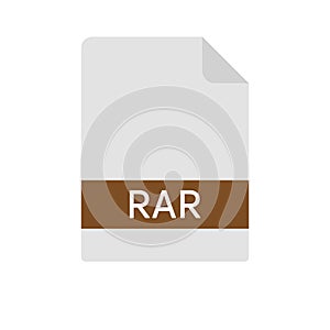 RAR document download file format vector image. RAR file icon flat design graphic vector