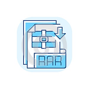 RAR file blue RGB color icon