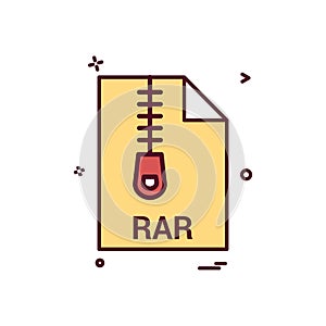 rar file file extension file format icon vector design