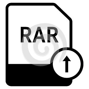 RAR file format with arrow top symbol icon vector for web and mobile application