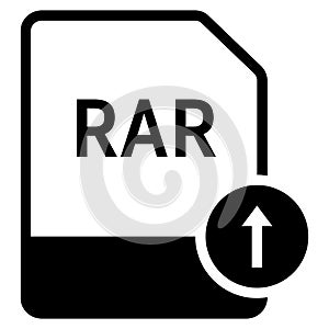 RAR file format with arrow top symbol icon vector for web and mobile application