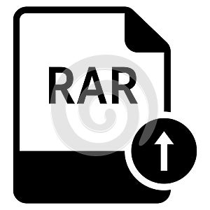 RAR file format with arrow top symbol icon vector for web and mobile application