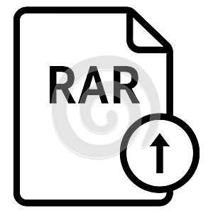 RAR file format with arrow top symbol icon vector for web and mobile application