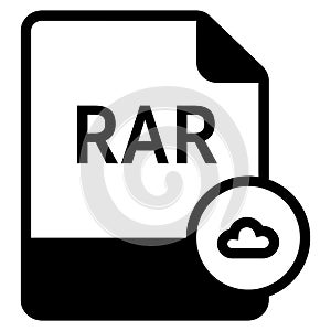 RAR file format with cloud symbol icon vector for web and mobile application