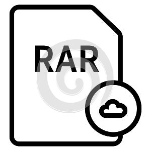 RAR file format with cloud symbol icon vector for web and mobile application