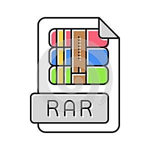 rar file format document color icon vector illustration