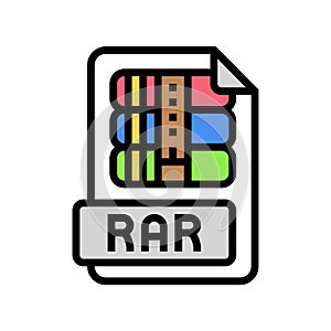 rar file format document color icon vector illustration