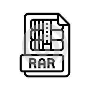 rar file format document line icon vector illustration