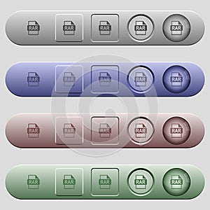 RAR file format icons on horizontal menu bars photo