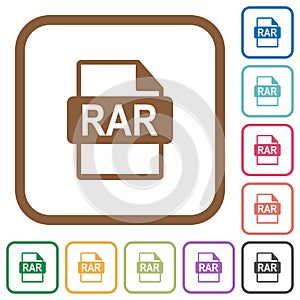 RAR file format simple icons