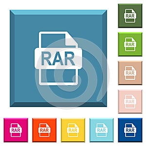 RAR file format white icons on edged square buttons
