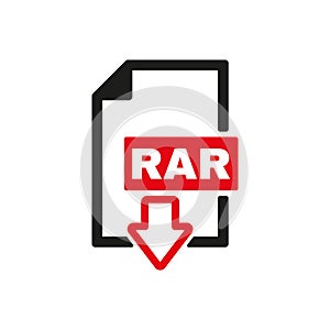 The RAR file icon. Archive and compressed symbol