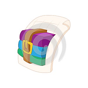 RAR file icon, cartoon style