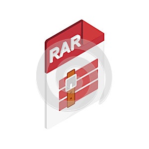 RAR file icon, isometric 3d style