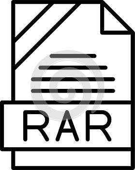 RAR Outline Vector Icon