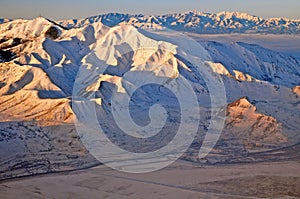 Rare an Aerial view of rocky mountains in Utah USA.