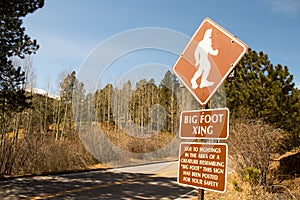 A rare Bigfoot Crossing sign