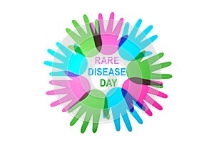 Rare Disease Day Poster or Banner Background. Top view photo