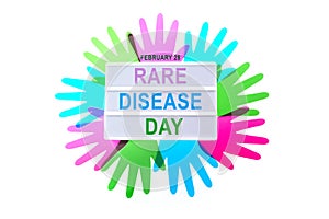 Rare Disease Day Poster or Banner Background. Top view photo