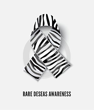 Rare diseases awareness ribbon realistic vector illustration photo