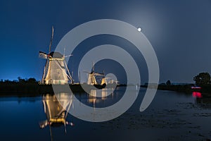 Rare illuminated windmill at Kinderdjik