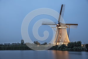 Rare illuminated windmill at Kinderdjik