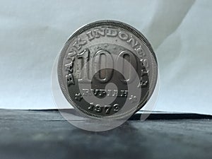 Rare items 100 rupiah coin printed in 1973.