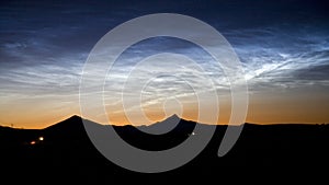 Rare Noctilucent clouds after sunset
