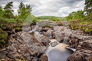 Rare photo of Earlstoun Linn Waterfall exposed, due to draining Earlstoun Loch Dam