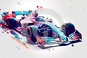 rare racing car taking part in formula one racing championship, generative ai