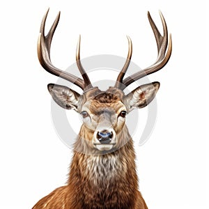 Rare Red Deer Head: Front View Photo With Sharp And Clever Humor