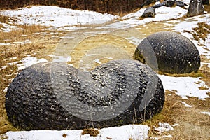 Rare rock formations of trovanti