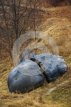 Rare rock formations of trovanti