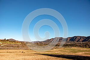 Rare shot of Valle de Guadalupe with green grass