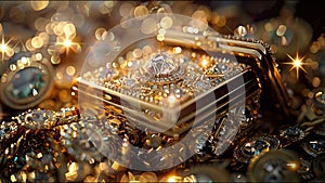 Vzácný poklad šperky zlato Kule soustředit měkký jantar světlo lesknoucí se 