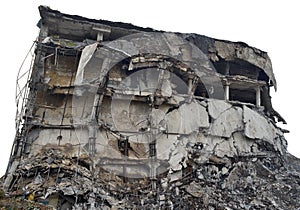 The destroyed building photo