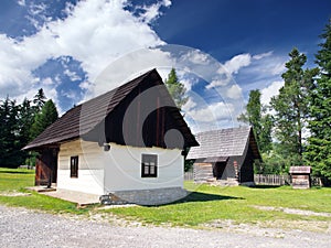 Rare wooden folk houses in Pribylina