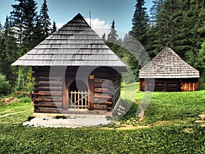 Rare wooden folk houses in Zuberec