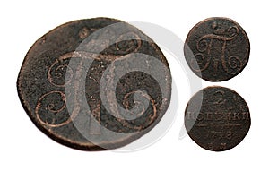 Rarity russian coin 2 copecks, Pavel I, 1798