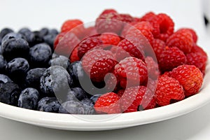 Rasberries and blueberries