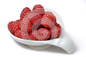 Rasberries in a dish