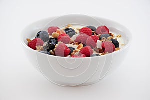 Rasberries with yogurt