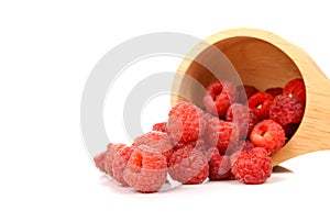 Rasberry on white background.