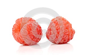 Rasberry on white background.