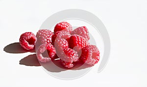 Rasberry on the white background