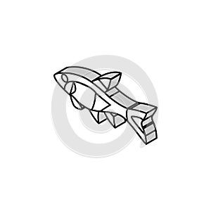 rasbora fish isometric icon vector illustration