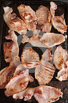 Rashers of delicious grilled bacon