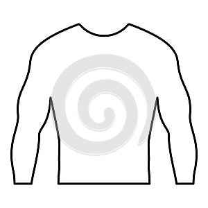 Rashguard Long sleeves top contour outline icon black color vector illustration flat style image