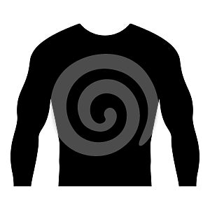 Rashguard Long sleeves top icon black color vector illustration flat style image